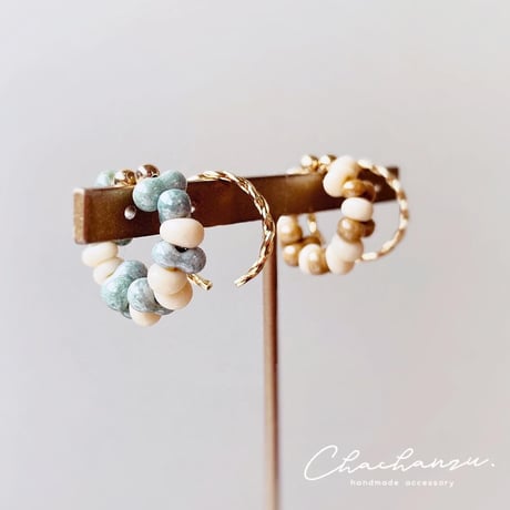 No.141 チェコビーズ ファルファーレのピアス ハンドメイド No.141 チェコビーズ ファルファーレのピアス ハンドメイド ファル