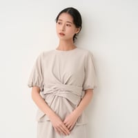 ウエストねじり トップス　- グレージュ -