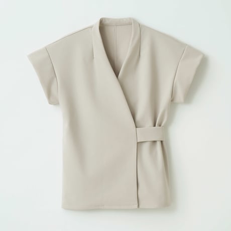 heauサロンウェア　ユニフォームトップスのみバルーン袖 Mサイズグレージュ wp761-800-3.jpg