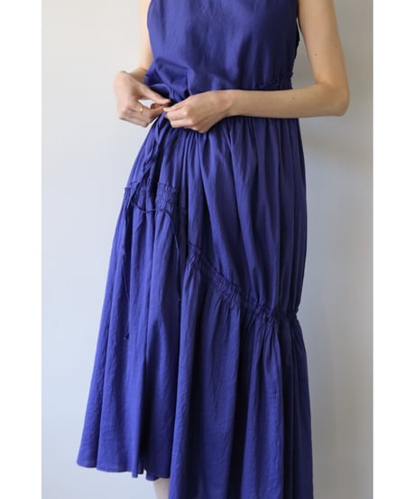 quitan / TWISTED TIERED DRESS <blue>