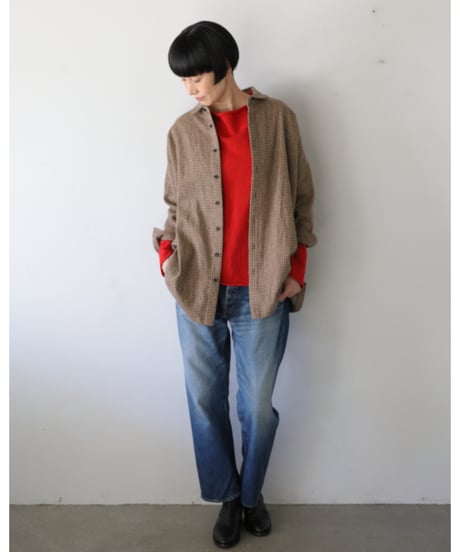 R&D.M.Co- / COTTON WOOL OVERSIZED SHIRT <check>