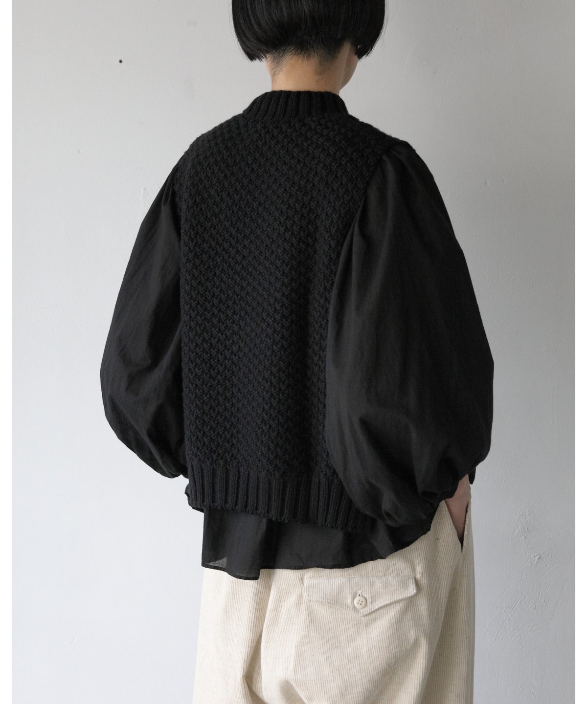 TORICI / かのこベスト(hand knit) <dark gray> | AUTHOR