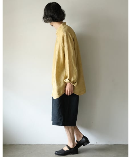 MITTAN / 亜麻苧麻ビッグショートパンツ <墨黒>
