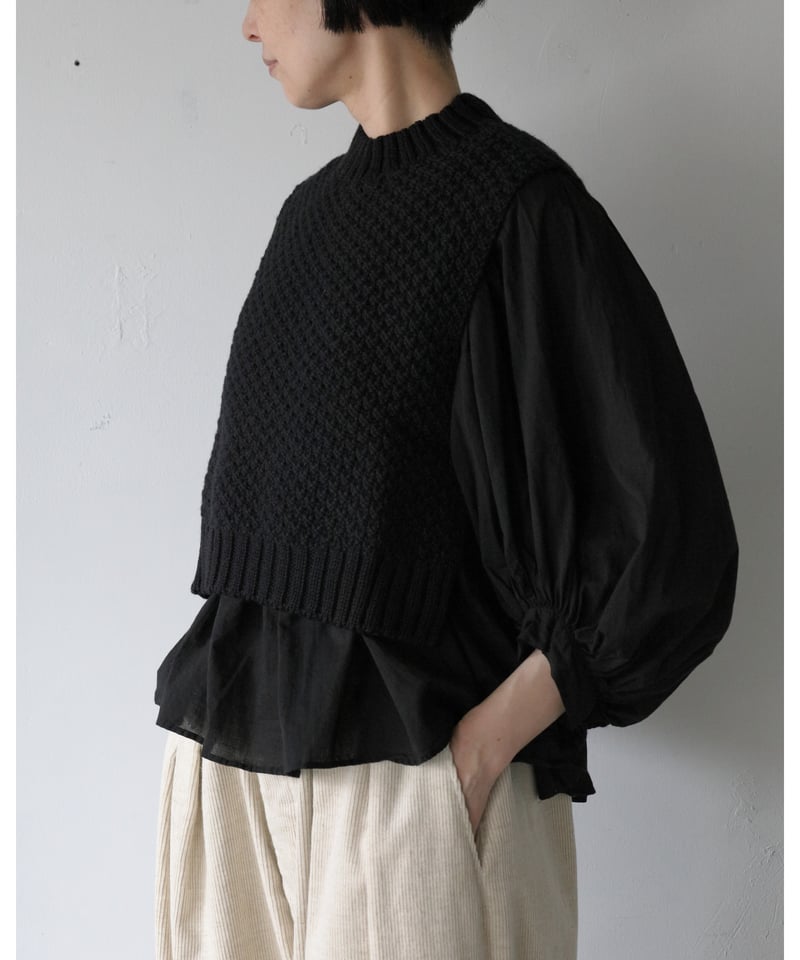 【 新品未使用 】 torici かのこベスト　ブラック TORICI / かのこベスト(hand knit) <dark gray> | AUTHOR