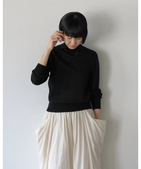 R&D.M.Co- / M.W/C HIGH NECK WIDE COLLAR PULLOVER <Black>