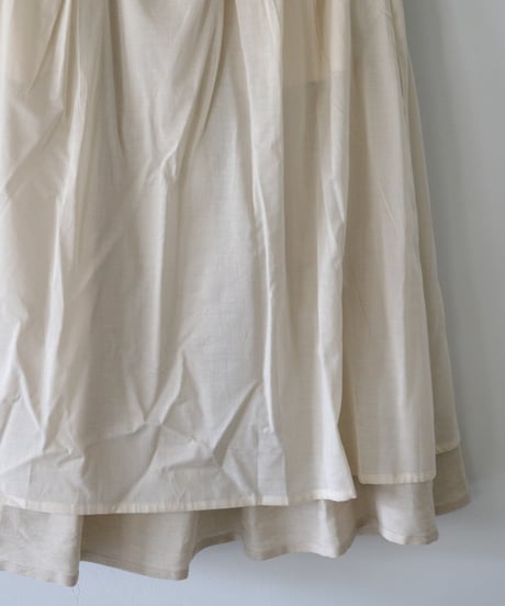 R&D.M.Co- / DENSELY LINEN TUCK LONG SKIRT <antique white>