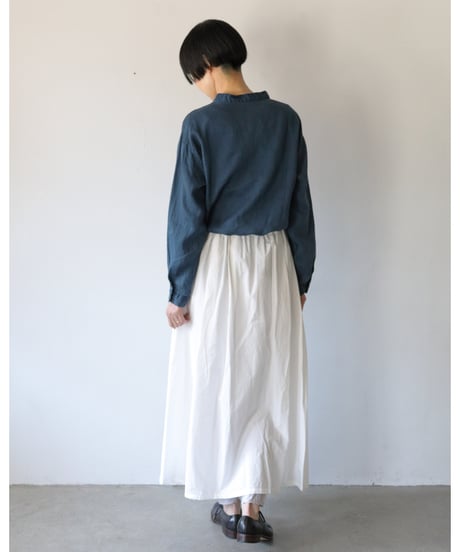 MITTAN / ラミーシルクシャツ <藍×胡桃>