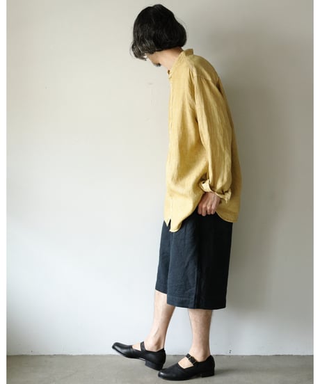 MITTAN / 亜麻苧麻ビッグショートパンツ <墨黒>
