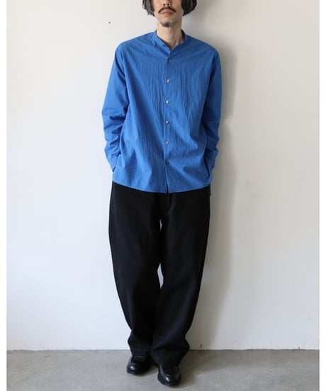 kläuse / Stand Collar Shirt <blue>
