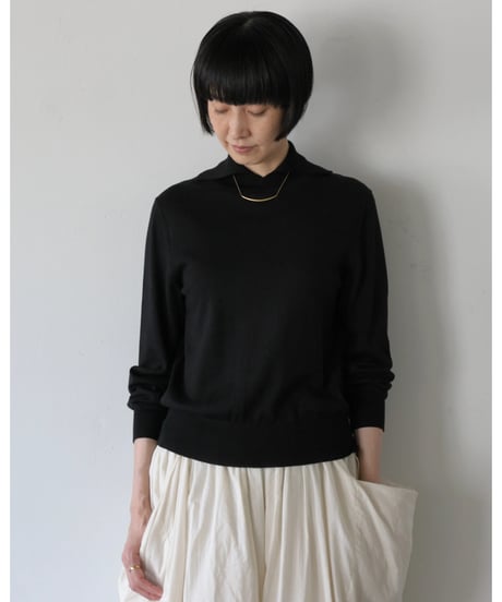 R&D.M.Co- / M.W/C HIGH NECK WIDE COLLAR PULLOVER <Black>