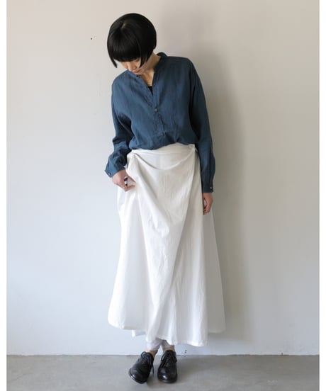 MITTAN / ラミーシルクシャツ <藍×胡桃>