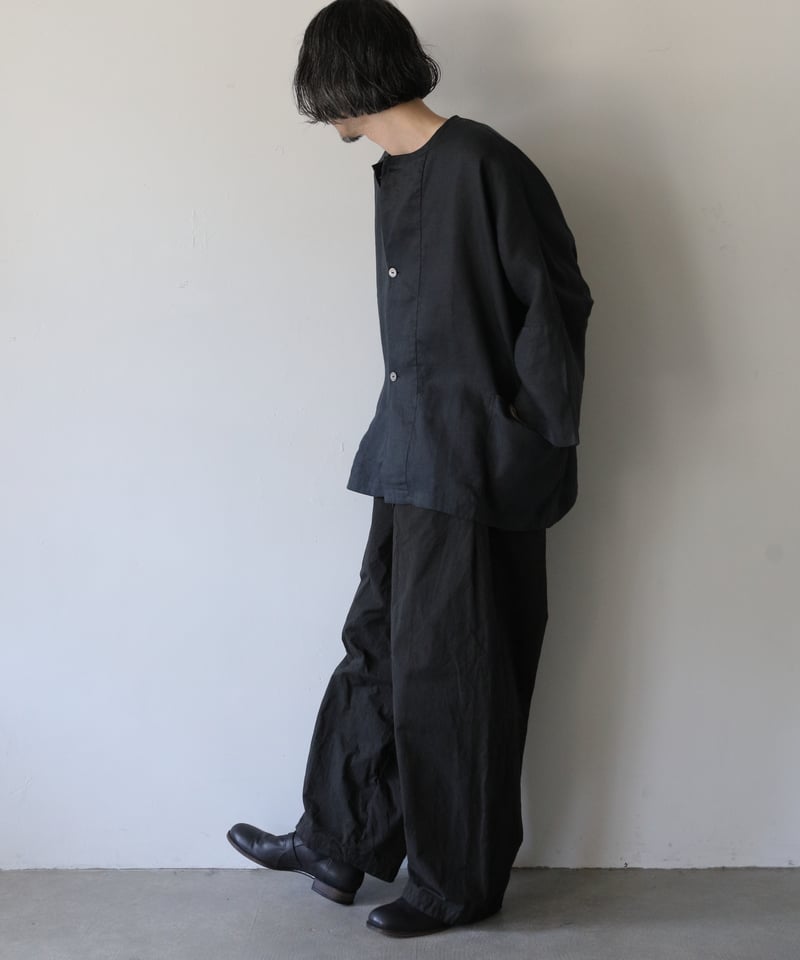 MITTAN / さざ波大麻ワイドジャケット <墨黒> | AUTHOR MITTAN / さざ波大麻ワイドジャケット <墨黒> | AUTHOR