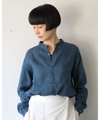 MITTAN / ラミーシルクシャツ <藍×胡桃>