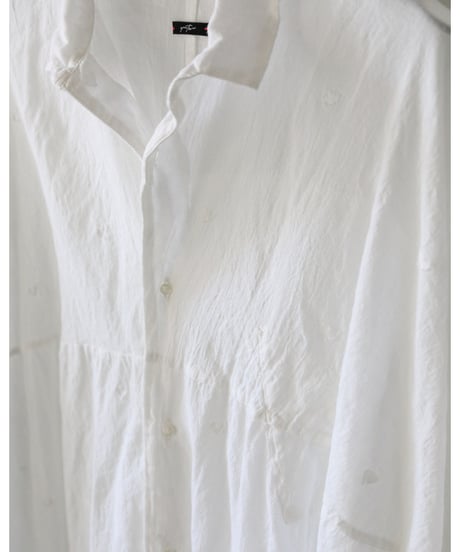 quitan / AO DAï LONG SHIRT - Jamdani Heart <white>