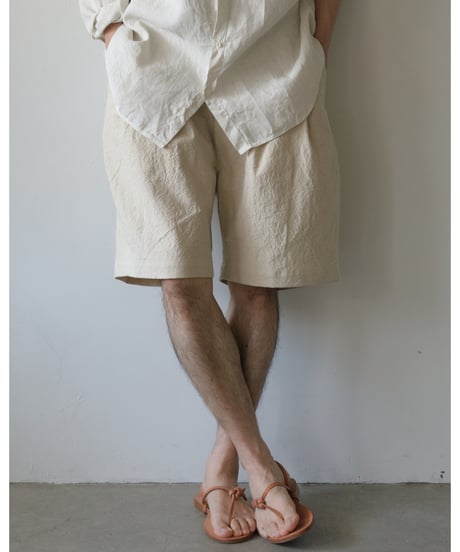kläuse / The Shorts 2 <beige : cotton linen canvas>