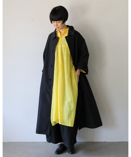 R&D.M.Co- / TAFFETA SOUTIEN COLLAR COAT <black>