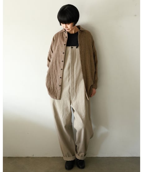 R&D.M.Co- / COTTON WOOL OVERSIZED SHIRT <check>