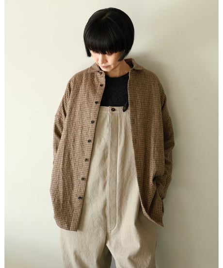 R&D.M.Co- / COTTON WOOL OVERSIZED SHIRT <check>
