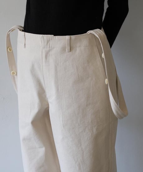R&D.M.Co- / CANVAS SUSPENDERS PANTS <natural>
