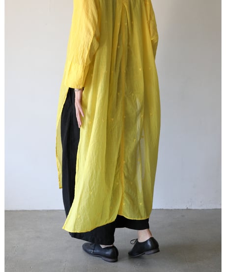 quitan / AO DAï LONG SHIRT - Jamdani Heart  <lemon>