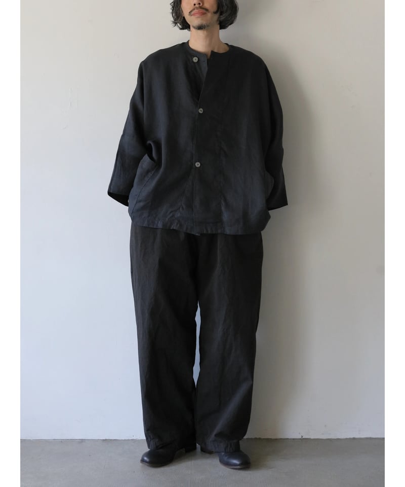 MITTAN / さざ波大麻ワイドジャケット <墨黒> | AUTHOR MITTAN / さざ波大麻ワイドジャケット <墨黒> | AUTHOR