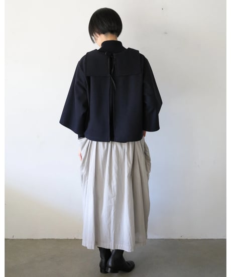 R&D.M.Co- / GARMENT DYE LAWN WRINKLE POCKET SKIRT <gray>