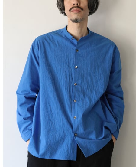 kläuse / Stand Collar Shirt <blue>