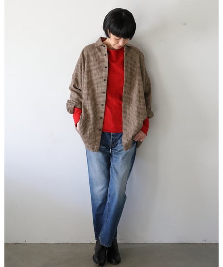 R&D.M.Co- / COTTON WOOL OVERSIZED SHIRT <check>