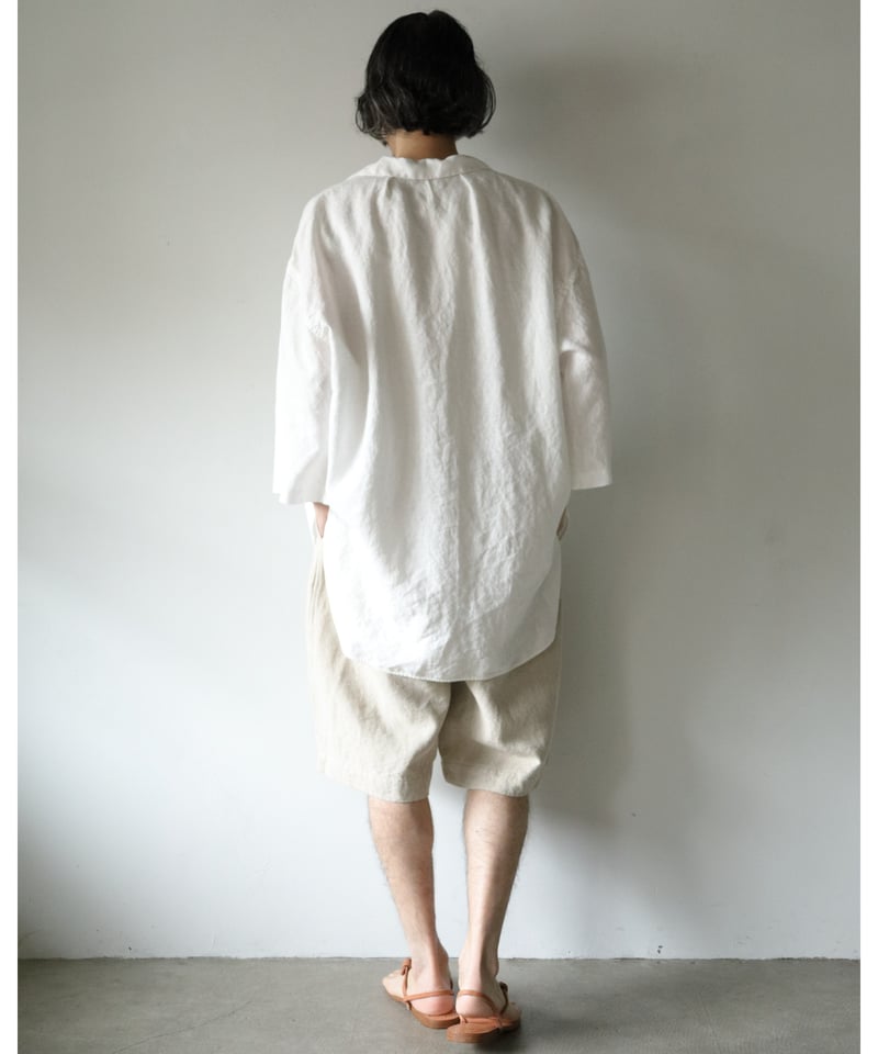 再入荷 MITTAN / 亜麻苧麻ビッグショートパンツ <生成> | AUTHOR