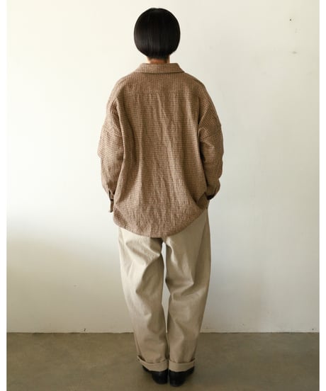 R&D.M.Co- / COTTON WOOL OVERSIZED SHIRT <check>