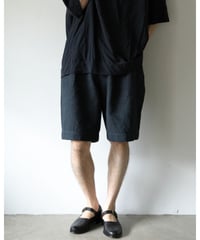 MITTAN / 亜麻苧麻ビッグショートパンツ <墨黒>