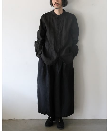MITTAN / 和紙大麻シャツ <柿渋×墨>