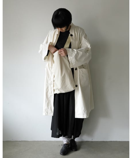 R&D.M.Co- / GARMENT DYE OVERSIZED COAT <ivory>