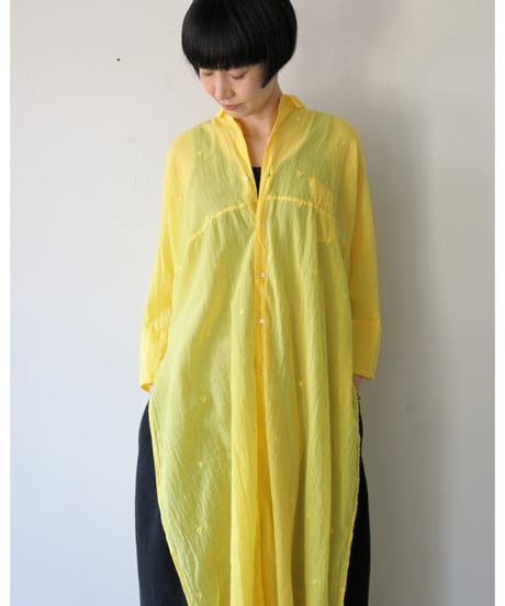 quitan / AO DAï LONG SHIRT - Jamdani Heart  <lemon>