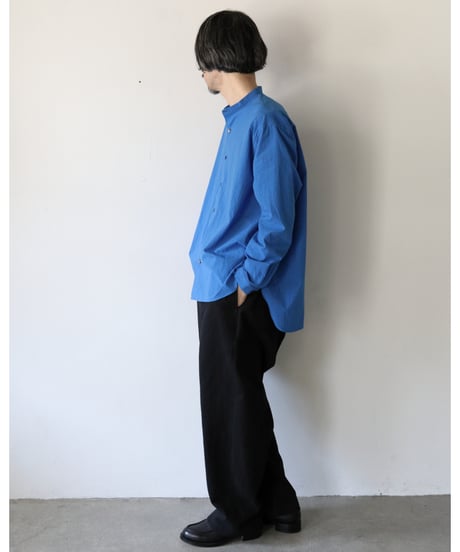 kläuse / Stand Collar Shirt <blue>
