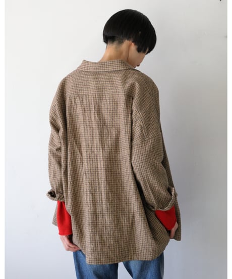 R&D.M.Co- / COTTON WOOL OVERSIZED SHIRT <check>