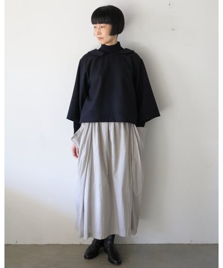 R&D.M.Co- / GARMENT DYE LAWN WRINKLE POCKET SKIRT <gray>