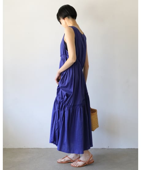 quitan / TWISTED TIERED DRESS <blue>