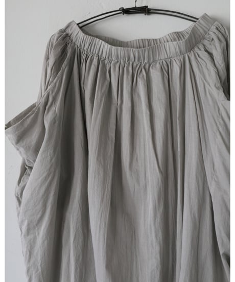 R&D.M.Co- / GARMENT DYE LAWN WRINKLE POCKET SKIRT <gray>