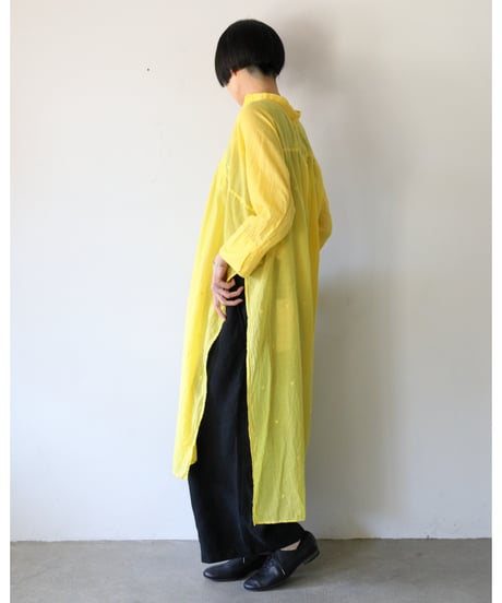 quitan / AO DAï LONG SHIRT - Jamdani Heart  <lemon>