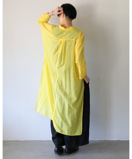 quitan / AO DAï LONG SHIRT - Jamdani Heart  <lemon>