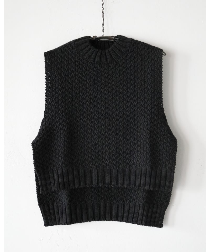 【　新品未使用　】TORICI かのこベスト　ダークグレー TORICI / かのこベスト(hand knit) <dark gray> | AUTHOR