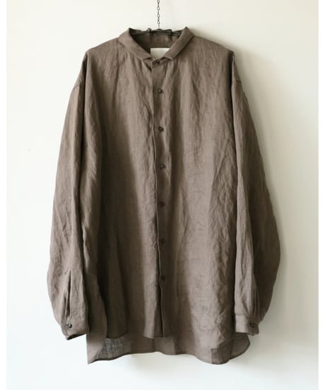 kläuse / O.P.C Regular Shirt (Belarus Linen) < khaki brown>