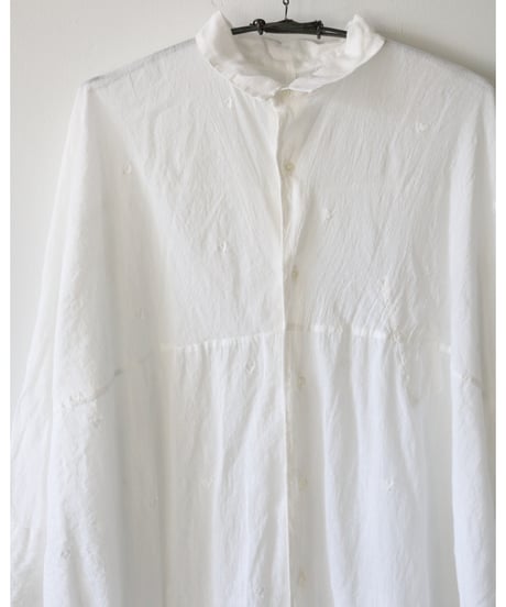 quitan / AO DAï LONG SHIRT - Jamdani Heart <white>