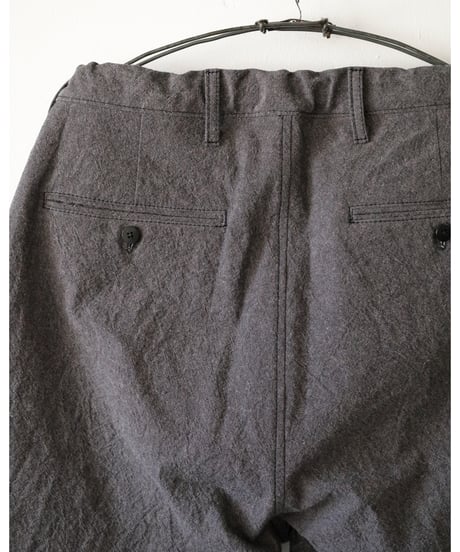kläuse / The Shorts 2 <grey : cotton linen canvas (chambray)>