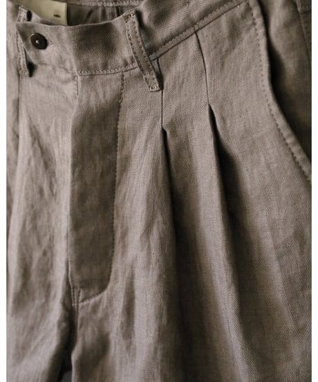 kläuse / The Shorts 2 <khaki : belarus linen herringbone>