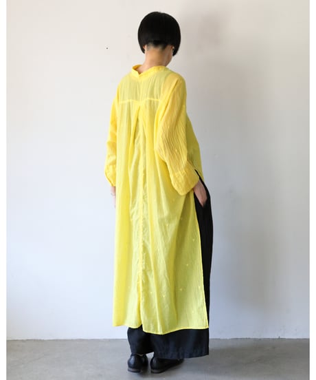 quitan / AO DAï LONG SHIRT - Jamdani Heart  <lemon>
