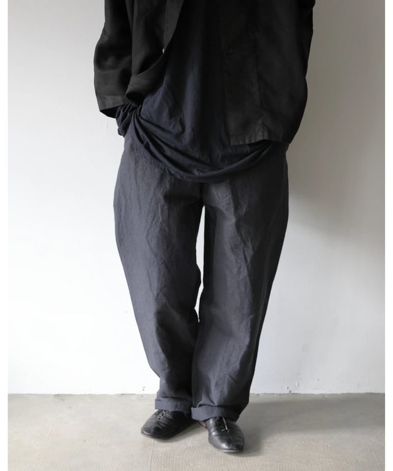 MITTAN / 麻綿高密度ロングパンツ <墨黒> | AUTHOR