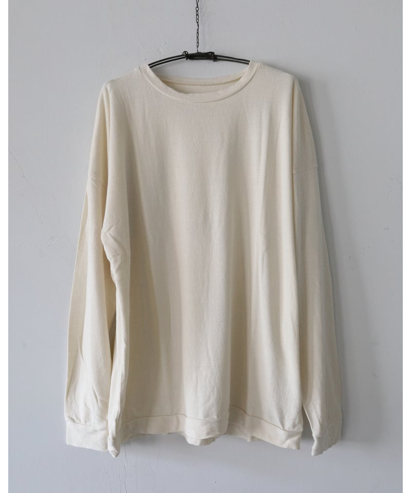 【美品】MITTAN 強撚絹紬糸ワイド長袖 サイズ4 生成 ユニセックス 美品】MITTAN 強撚絹紬糸ワイド長袖 サイズ4 生成 ユニセックス