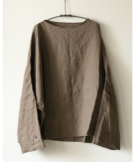 kläuse / C.S Wide Boat Neck Shirt <khaki brown>